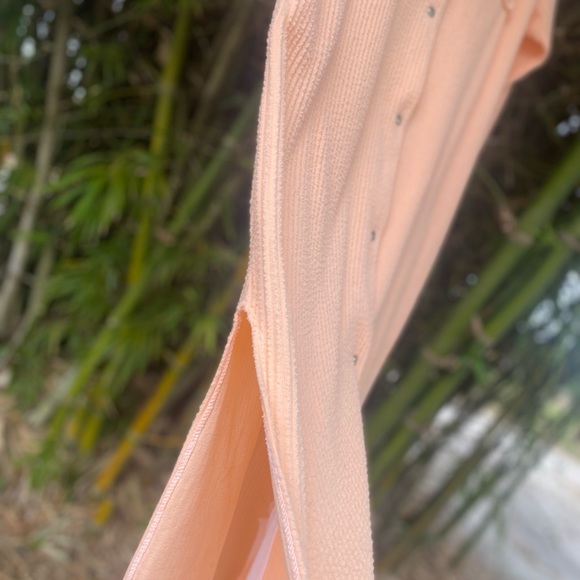 70’s stripe Cantaloupe Terrycloth Shirtdress - Picture 5 of 6